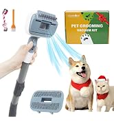 IZSOHHOME Dog Cat Brush for Shedding and Grooming,Two Replacement Heads,Massage the skin,Easy to ...