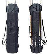 DONQL Fishing Rod Bags Outdoor Fishing Pole Holders Multifunction Camping Portable Canvas Backpac...