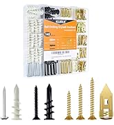 KURUI Self Drilling Drywall Anchors Assortment Kit 140Pcs, 30 Sets Heavy Duty Plastic Expansion A...