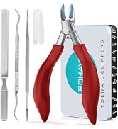 Toenail Clippers for Ingrown &amp; Thick Toenails - Heavy Duty Toe Nail Clippers for Remove Side Ingr...