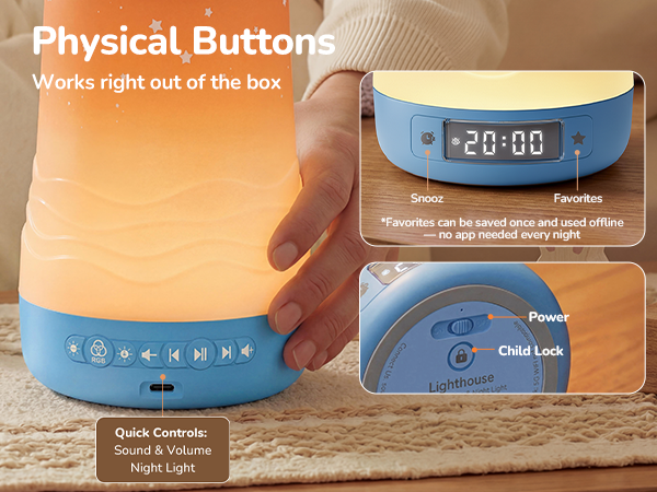 Use physical buttons or control everything from the app—choose what feels easiest for your routine.