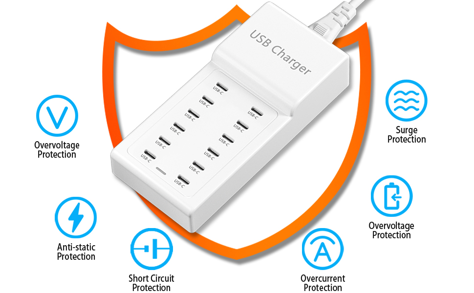 USB C Desktop Multiple Charger