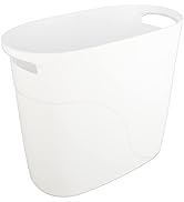 JiatuA Plastic Small Trash Can Slim Waste Basket with Handles 3.2 Gallon Narrow Garbage Container...