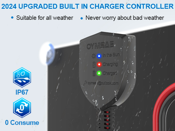 OYMSAE 5W 12V Solar Car Battery Charger Portable Waterproof Solar Power Battery Charger