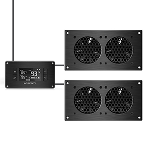 AC Infinity AIRPLATE T5 Quiet Cooling Blower Fan System with Speed Control Home Theater AV Cabinets