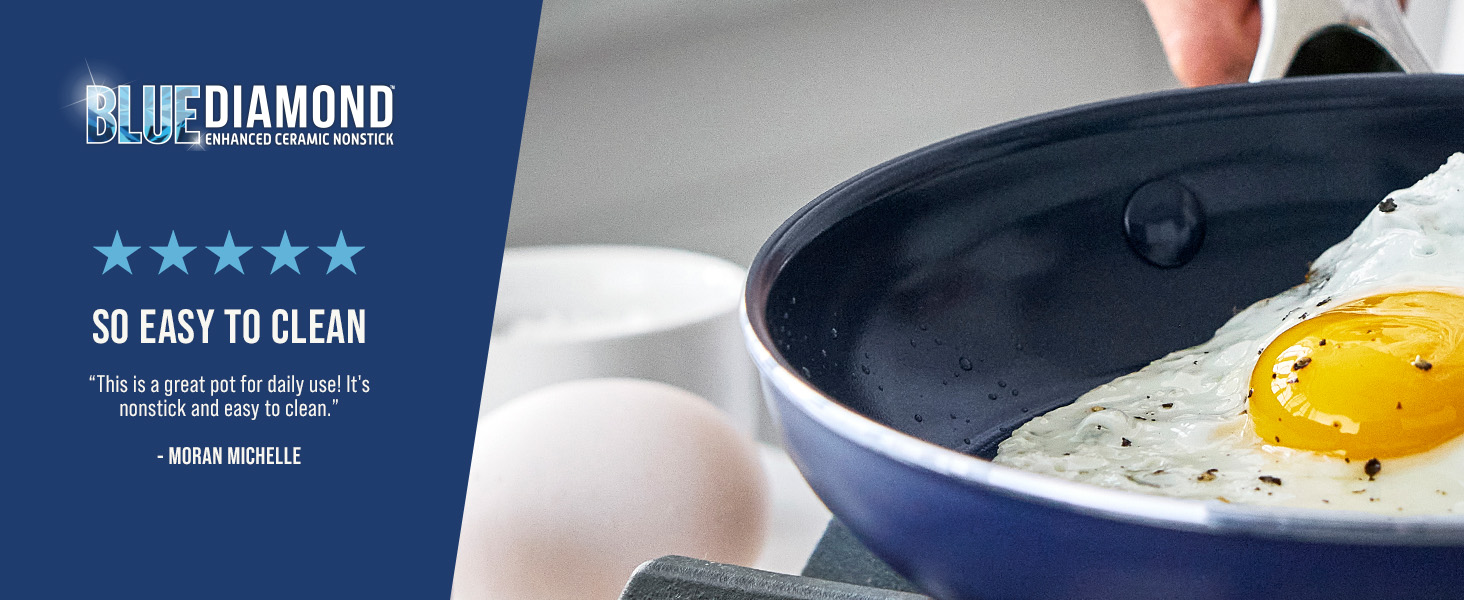 BlueDiamond, Ceramic Nonstick, PFAS-Free, Non-Toxic, Cookware, Saucepan, Classic
