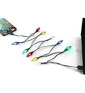 EWUONU LED Christmas Lights Phone Charging Cable,Festive USB Bulb Charger,50 Inch 10 LED Multicol...