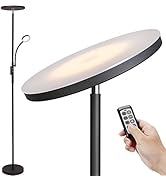Led Floor Lamp - Soarz Torchiere Floor Lamp with Adjustable Reading Lamp,2000lumens Main Light an...