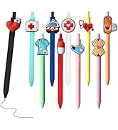 IEFFPIN 10 PCS Cute Nurse Pens, Fun Cartoon Nurse Pen, Retractable Gel Ink Pens, Multi-Functional...