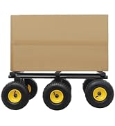6-Wheel All-Terrain Mover, 1200 LB Removable Carbon Steel Dolly, Capacity All Terrain Mover with ...