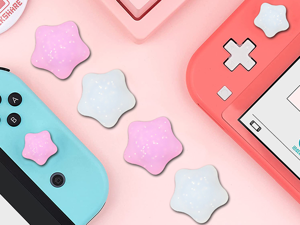 switch thumb grips caps joycon button cover glitter bling star
