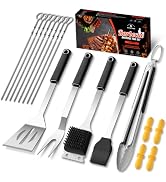 BBQ Accessories Grill Tools Set,Stainless Steel Barbecue Grill Accessories for Outdoor Grill,Prof...