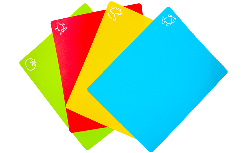 colorful kitchen cutting board mats set