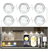 MATICOD Under Cabinet Lights Plug in Dimmable White LED Under Cabinet Lighting, Bluetooth Smart A...