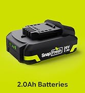 SnapFresh 20V 2.0Ah Battery (Not Compatible with Other Brands), BBT-DC20A | UL Certificated, ONLY...