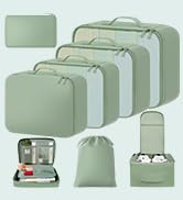 BAGAIL 8 Set Packing Cubes Luggage Packing Organizers for Travel Accessories-Matcha Green