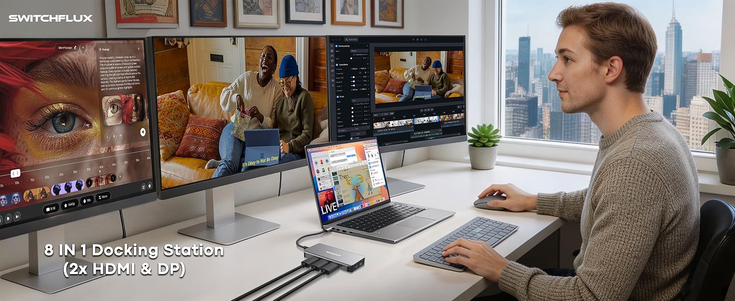 Laptop Docking Station 3 Monitors