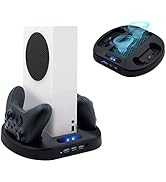 Mcbazel 3 in 1 Vertical Stand for Xbox Series S Game Console, Dual Charging Station Controller Ch...