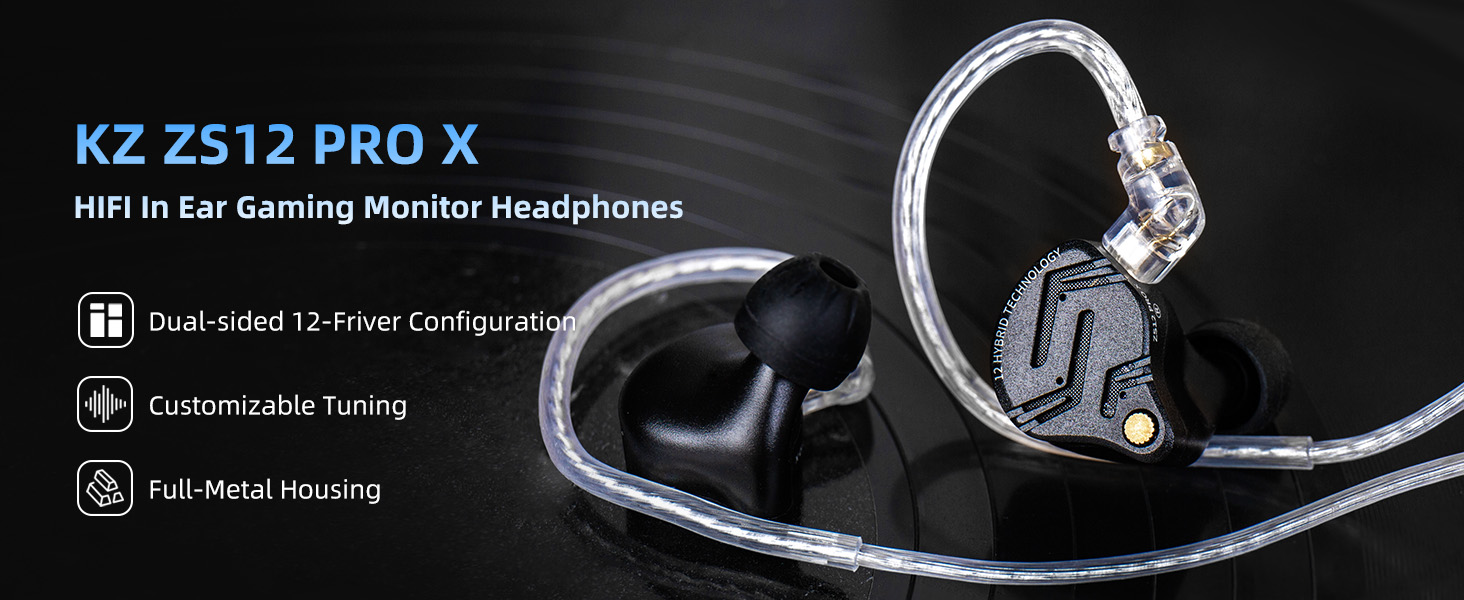 kz zs12 pro x in ear monitor headphones