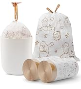 Small Trash Bags, 4 Gallon HDPE Trash Bags Small Size 180 Count, Printed with a Cute and Beautifu...