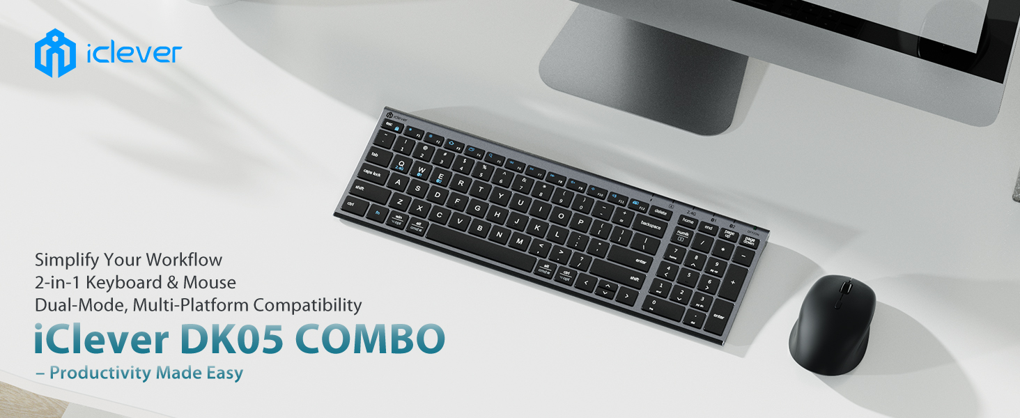 iClever DK05 Combo Bluetooth keyboard and mouse combo