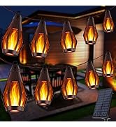 Flacchi Solar Flame String Lights - 41ft 15 LED Lights Outdoor Solar String Lights for Garden Pat...