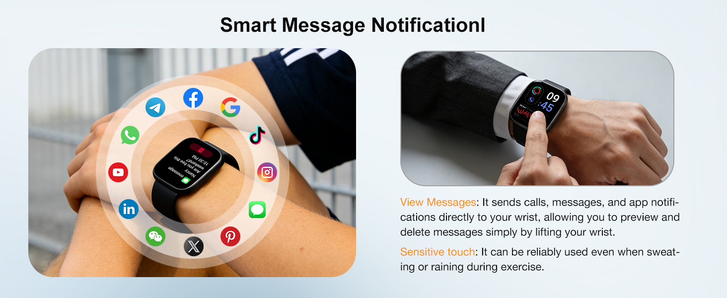 Smart Watch (Answer/Make Call) for iPhone&amp;amp;Android, 1.83&amp;#34; Smartwatches with Notifications