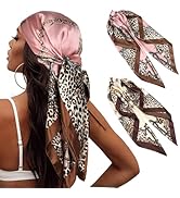 MaopaoBeauty 2PCS Head Scarf for Women's Hair 35" Square Head Scarf