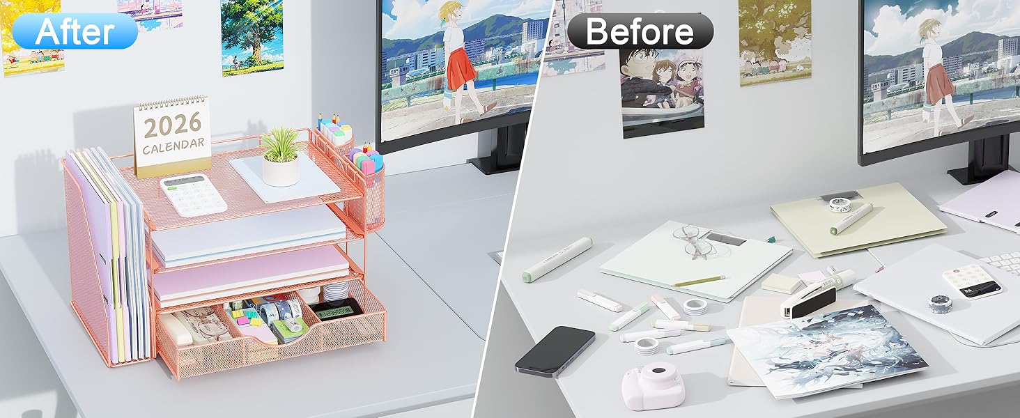 Rose Gold office desk accessories