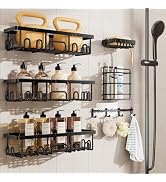 Veken Shower Caddy 6-Pack, Advanced Rustproof Design, No Drilling Adhesive Shelves, Rack with Soa...