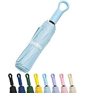 Seniny Umbrellas for Rain with Ring Buckle - Travel Umbrella Compact for Backpack, Car, Walking, ...