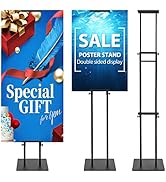 VAIIGO Pedestal Poster Sign Stand for Double Sided Display, Adjustable Poster Board Stand Height ...