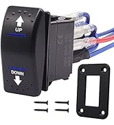 weideer Polarity Reversing Momentary Rocker Switch 20A 12V DC Motor Control 7Pin Up Down Blue LED...