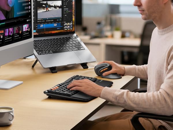 wave keys wireless ergonomic keyboard