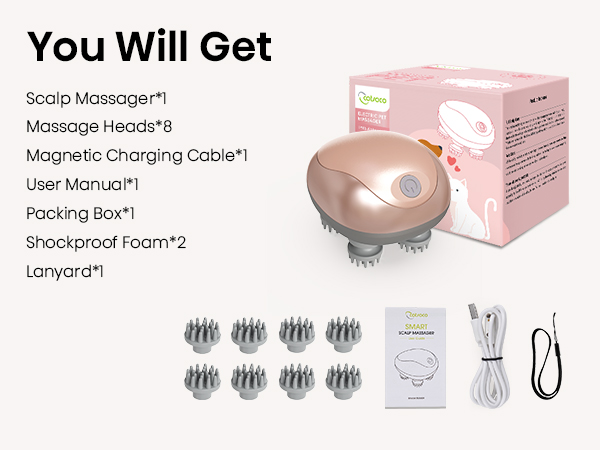 cotsoco Electric Pet Massager for Cats and Dogs Care, Handheld Head Scalp Massager Gifts for Pets