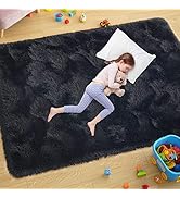 Ultra Soft Black Rugs for Bedroom 4x6 Feet, Fluffy Shag Area Rugs for Living Room, Large Comfy Fu...
