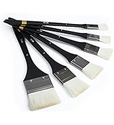 EORTA Set of 6 Flat Art Paint Brushes Assorted Size Wool Painting Brushes for Acrylic, Oil, Paint...