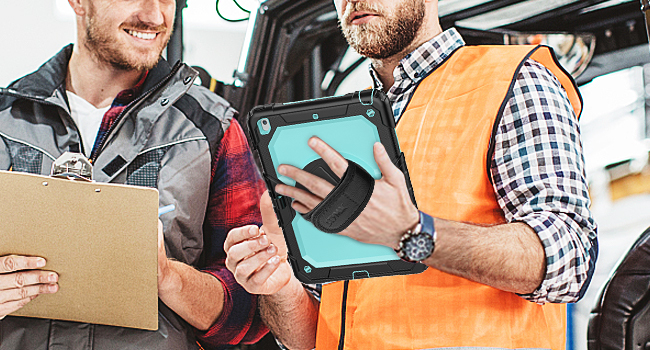 SEYMAC stock Case for iPad 9th 8th 7th Generation 10.2, Full-Body Drop Protection Case SkyBlue