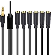 Poyiccot 3.5mm Headphone Splitter, 3.5mm Aux Splitter Cable, 1 to 6 Ways 3.5mm 1/8inch TRS Male t...