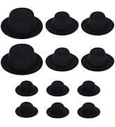 BENECREAT 12Pcs 3 Styles Black Mini Formal Hats, Crafts Miniature Hats Mini Hat Fascinator Base f...