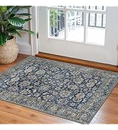 KOZYFLY Floral Entryway Rug 2x3, Washable Door Mat Indoor Entrance Non-Slip Soft Small Area Rug, ...
