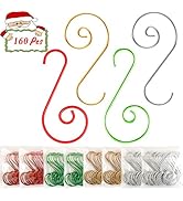Jyukan Christmas Ornament Hooks 160 Pcs Christmas Tree Ornament Hangers Hooks for Christmas Tree ...