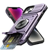 Vofolen for iPhone 14 Wallet Case with Card Holder [Store 2 Cards] + 360° Magnetic Ring Kickstand...