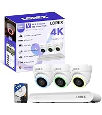 Lorex Connect (New App) | V-Series | 8Ch 4K NVR System | 3 Bullet Cameras | Black IP Cameras | No Ca...