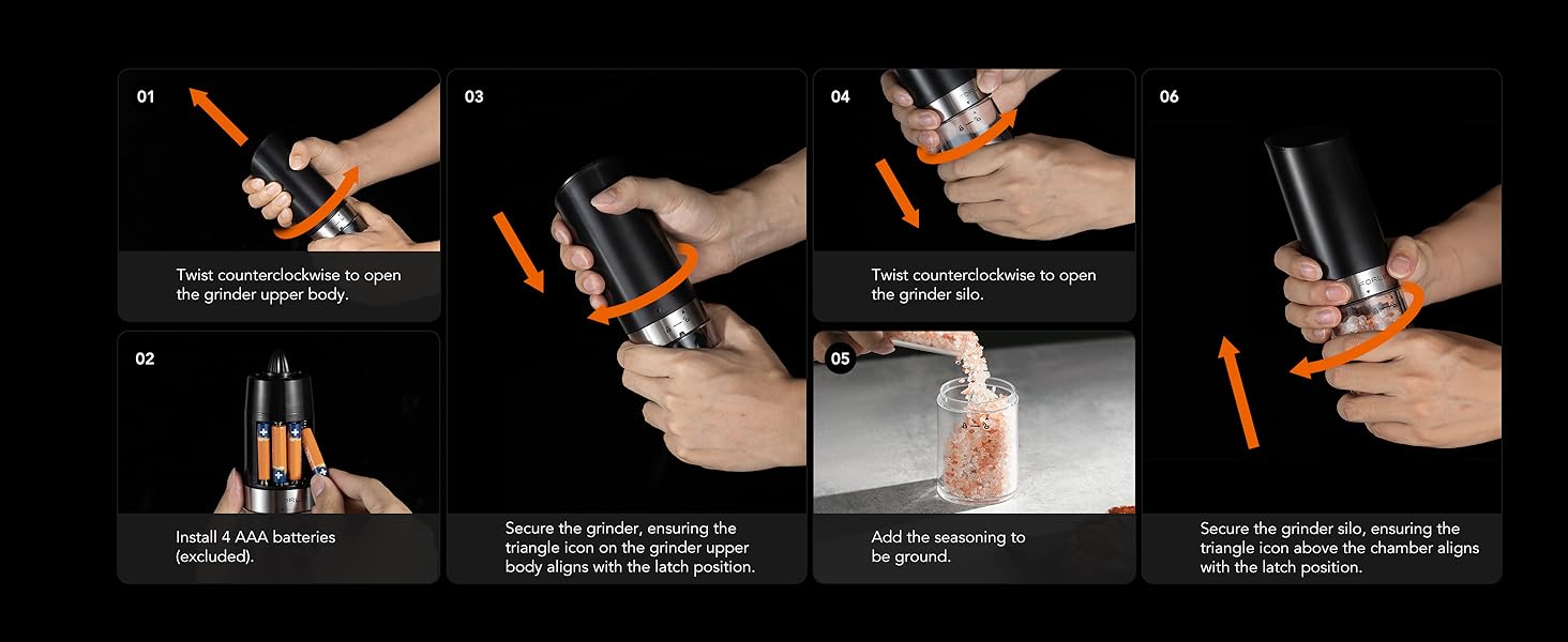 Salt and pepper grinder set