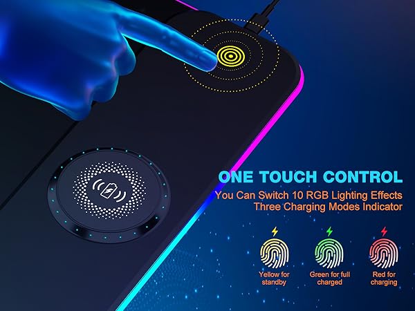 TARKARI Magnetic Wireless Charging RGB Mouse Pad