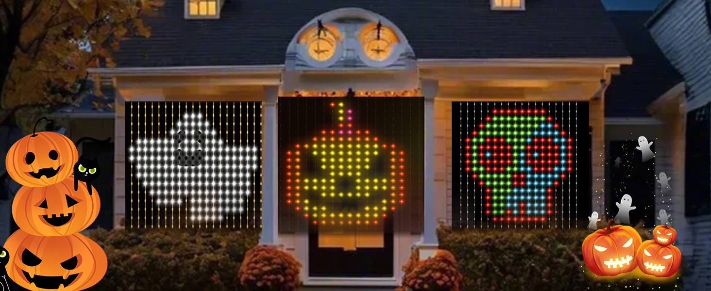 halloween curtain lights