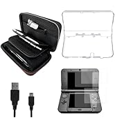 JDGPOKOO 5 in 1 Accessories Kit for Nintendo New 3DS, Carrying Case for New 3DS, Clear Shell Case...