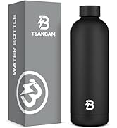 TSAKBAM Insulated Water Bottle with Lid, 25 oz Reusable Leak-Proof Metal Stainless Steel Water Bo...