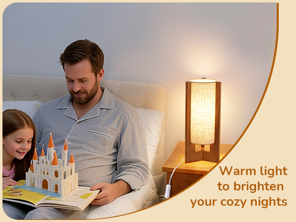 Small Wood Table Lamp for Bedroom